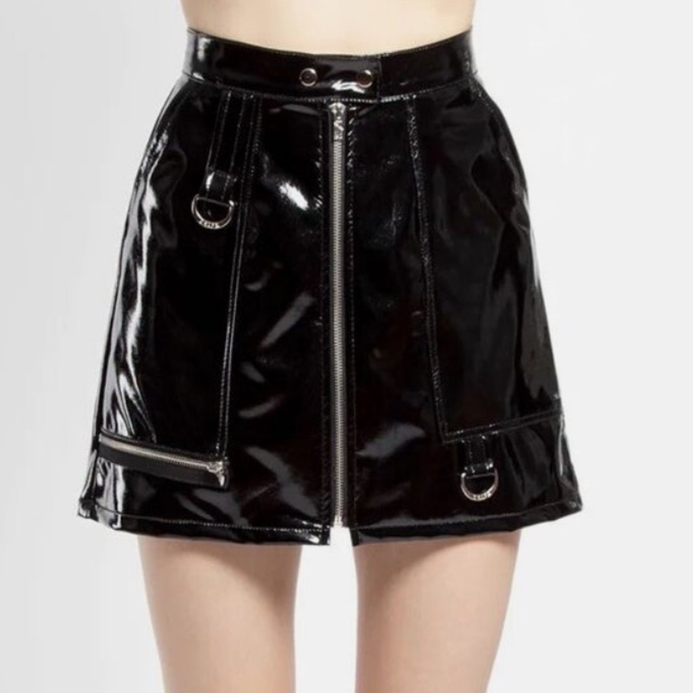 Tripp nyc black vinyl skirt